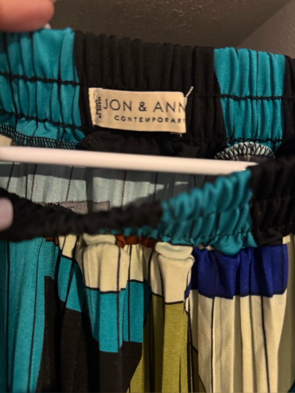 Jon & Anna Teal, Blue, Black & Cream Pleated Girls' Skirt